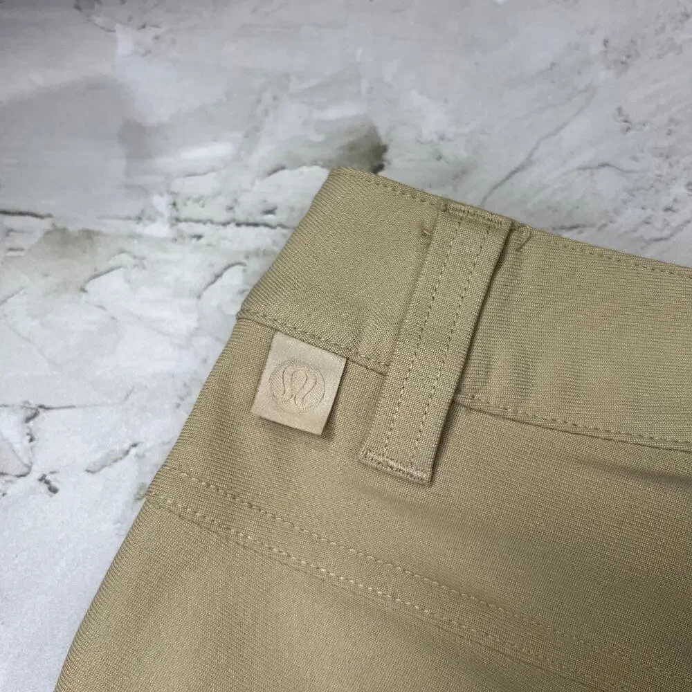 Lululemon ABC Slim Pant MENS 29x29 Brown Tan Warpstreme Chino Stretch STAINS
